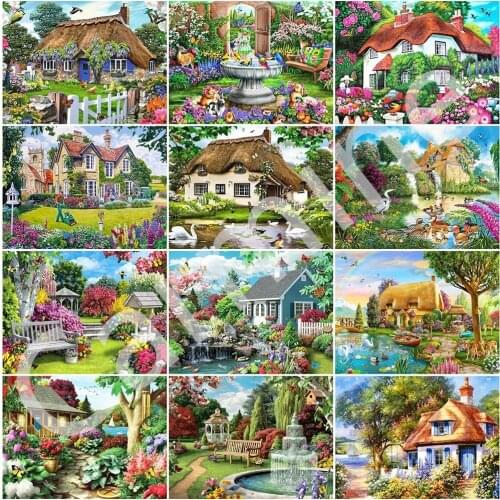 DIY 5D Diamond Painting Landscape Pastoral scenery Cross Stitch Embroidery Picture Full Round&Square Drill Home Decoration Gift