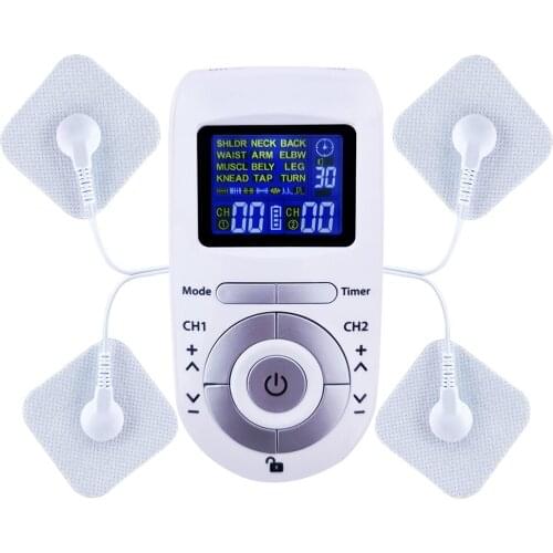 12 Modes Tens Machine Unit 4 Electrode Pads for Pain Relief Pulse Massage EMS Muscle Stimulation Tens Electroestimulador HOT