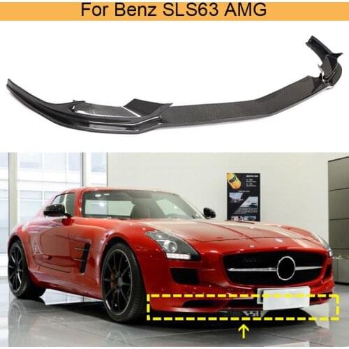 Car Front Bumper Lip Spoiler for Mercedes-Benz SLS Class SLS63 AMG 2010-2013 Front Lip Chin Spoiler Splitter Carbon Fiber