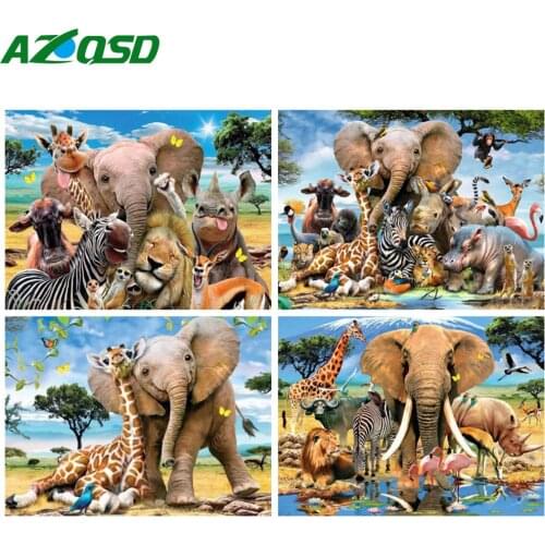 AZQSD Diamond Embroidery 5D Elephant Home Full Drill Square Decor Gift Diamond Animals Gift Mosaic Childrens Room Decor