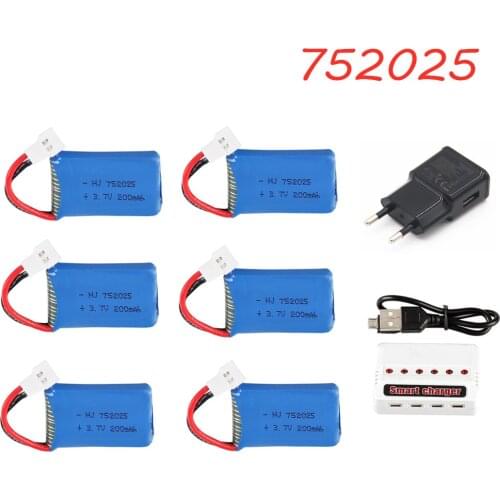 Battery For Syma X4 X11 X13 RC Drone 3.7V 200mah LiPo battery + 6 in1 charger for Syma X4 X11 X13 RC Quadcopter Parts