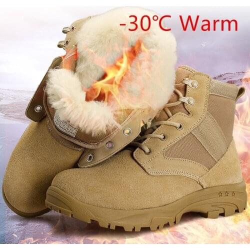 Winter Thicken Thermal Wool Snow Martin Boots Men Women Outdoor Hiking Fishing Camping Climbing Warm Tactical Training Army Shoe