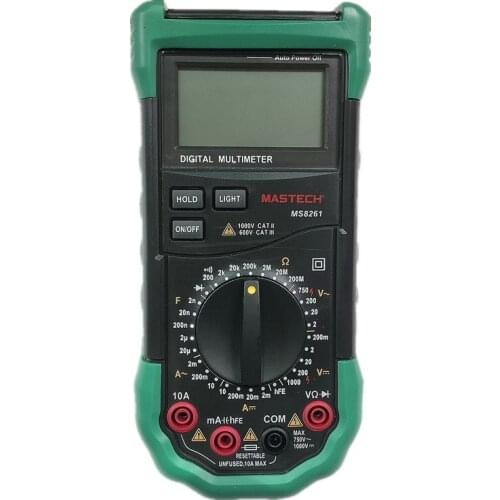 MASTECH MS8261 Digital Multimeter 3 1/2 AC DC V/ACapacitance Resistance Transistor Tester Meter