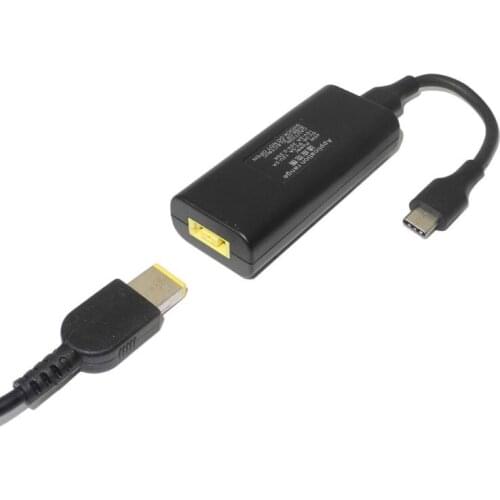 DC USB Type C Male Power Charger Converter Adapter Connector For Lenovo Dell Hp Asus Laptop Adapter 20V 3.25A Square Plug Female