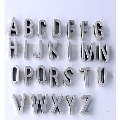 Cheap Bulk Wholesale Lots Fashion Zinc Alloy A-Z 26 English Alphabet Letters Beads Charms For Bracelets Making DIY Eco Friendly