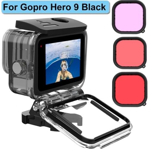 For Gopro Hero 9 Black Waterproof Housing Case Diving Filter Lens Underwater 50M Protective Shell Box for go pro 9 Accessories