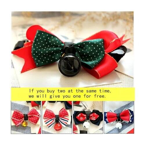 Pet dog cat bow tie bow collar 18 styles Buy two for one Craftsmanship ringtones don’t hurt the ears Buckle adjustable size