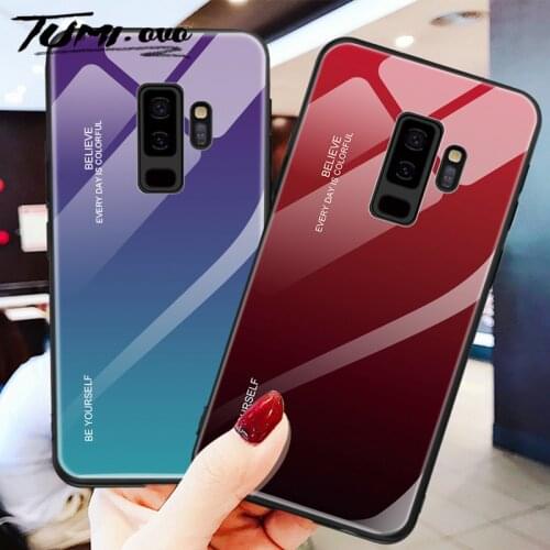 Gradient Tempered Glass Case For Samsung Galaxy S10 Lite S8 S9 Plus A8 A6 Plus 2018 J6 J8 A750 A920 A10 A20 A30 A50 Cover Cases