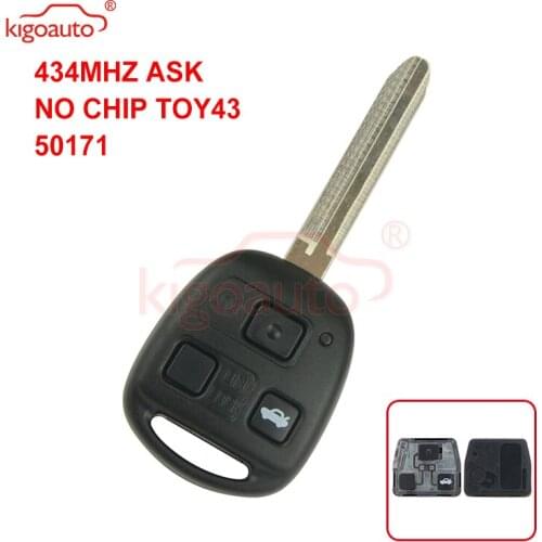 Kigoauto Denso( not Valeo) Remote key fob replacement 3 buttonTOY43 434mhz no chip for Toyota Land Cruiser FJ Cruiser 2000-2002