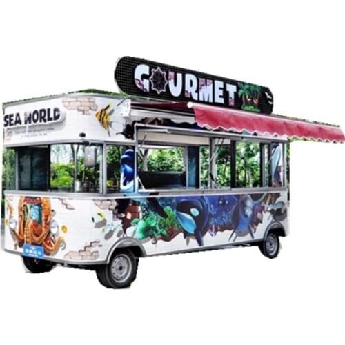 Commercial 3/3.5/4/4.5/5M long electric food vending cart fast food truck with best quality