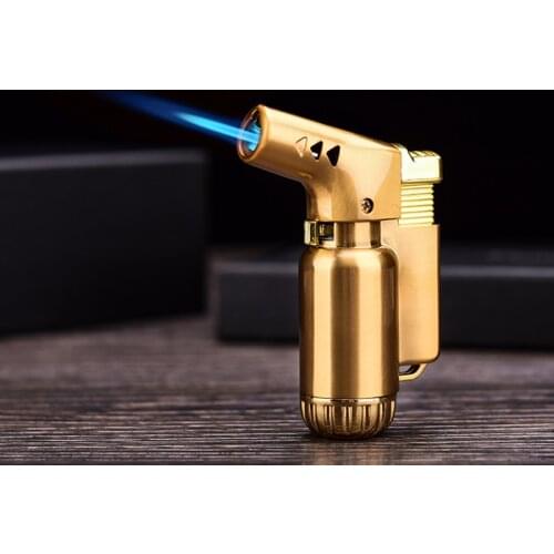 Metal Butane Gas Jet Turbo Lighter Torch Spray Gun Cigar Lighter Inflatable Fixed Fire Windproof 1300 C Portable Lighter Outdoor