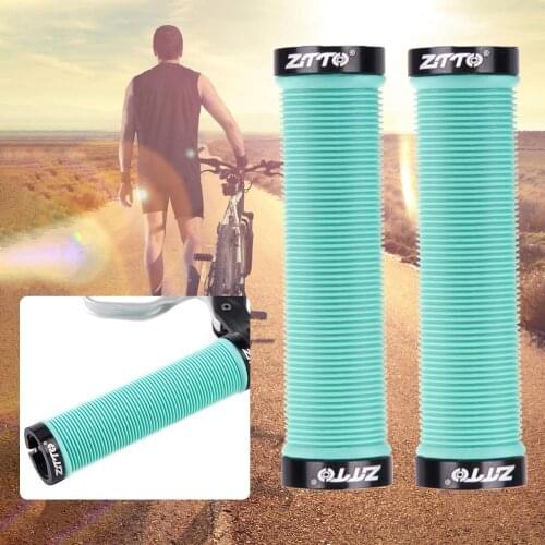 A Pair of Bicycle Grips Straight Handle Mountain Bike Lock Handle Sets Non-slip Bilateral Lock Handle sets aluminum ring Parts