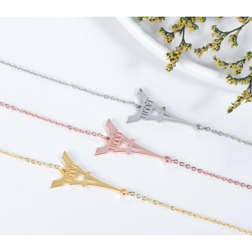 Eiffel Tower name custom stainless steel personalized custom name bracelet mirror bracelet necklace pendant nameplate gift
