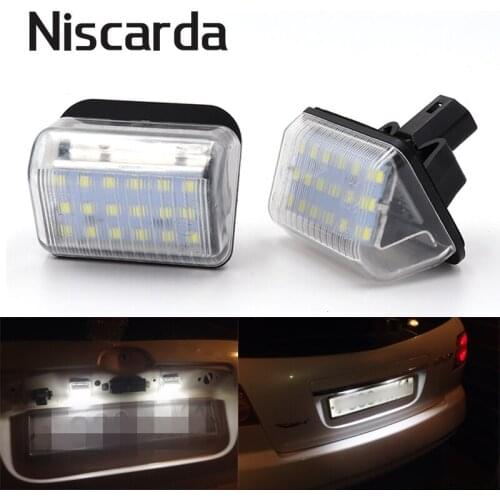 Niscarda 2Pcs Car LED Number License Plate Light Error Free For Mazda 6 CX-5 CX-7 White 6000K Lamp Super Bright