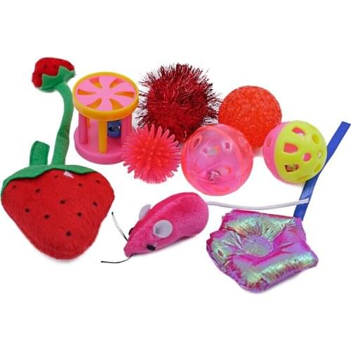 New Cut 10Pcs / Bag Rabbit Fur Fake Mouse Pet Cat Toy Mouse Mini Funny Toys Cat Kitten Favorite Toys Blue Red Pet Funny Toys