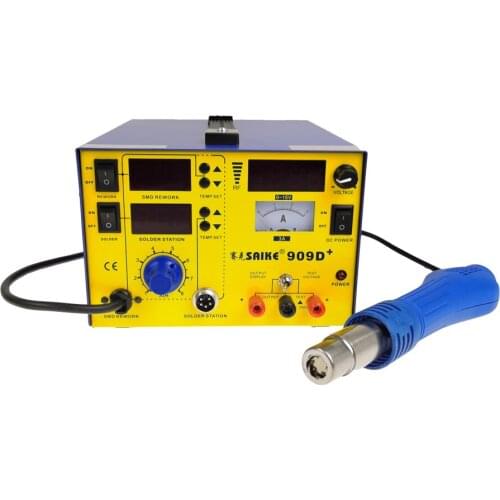 SAIKE 909D+ hot air gun disassembly soldering station three-in-one hot air gun soldering station 15V3A 110V/220V