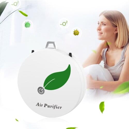 Wearable Air Purifier Negative Ion Mini Portable Air Freshener Low Noise Personal USB Rechargeable Necklace Air Purifier