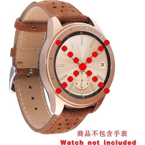 20mm 22mm Genuine Suede Vintage Porous Breathable Retro Leather Watch Strap For Samsung Galaxy Watch 42mm 46mm