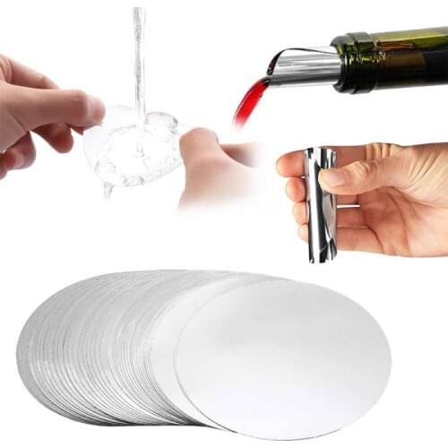 200Pcs/Lot Wine Pourer Disc Silver Drip-proof Drop Stopping Pour Disk Spout Drip-proof Drop Drip Stop Pouring Pour Spout
