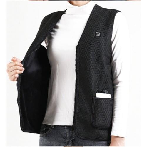 Unisex Heated Vest Jacket USB Winter Electric Heated Sleeveless Jacket Outdoor Cycling Hunting Waistcoat Hiking Vest 2020