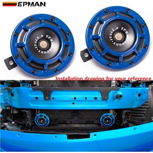 1Pair 12V 110DB Universal Grille Mount Twin Super Tone Electric Car Horn For BMW Audi VW For Honda Car EP-HOM052