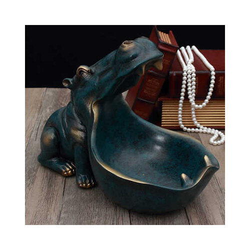 Hippo ornaments Nordic creative home living room shoe cabinet porch key storage box tabletop sundries storage plate jewelry