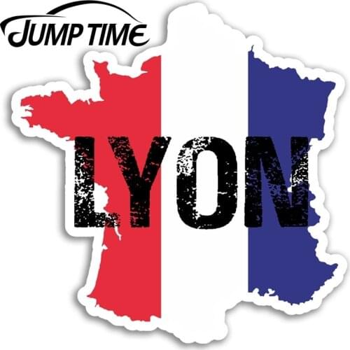 Jump Time Lyon France Vinyl Stickers French Flag Sticker Laptop Luggage Car Funny Decal Trunk Window Car Covers