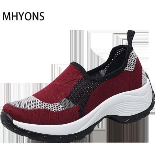 Women Air Cushion Hiking Shoes Woman Breathable Climbing Snerkers Stylish Thick Sole Swing Shoes Ladies Big Size Camping Boots
