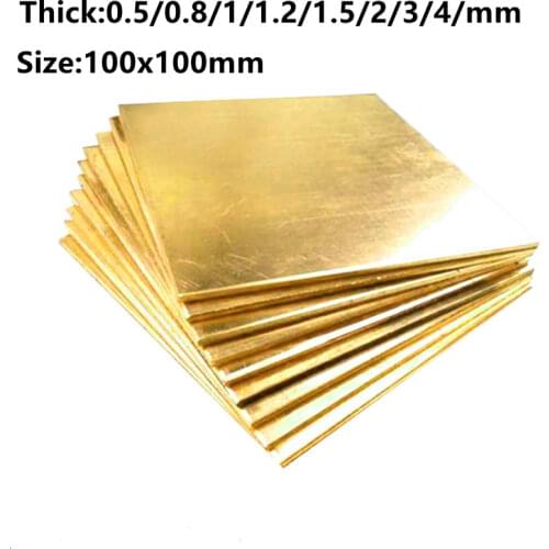1PC Brass Strip Copper Sheet Foil 200 x 200 x0.5/1/1.2/1.5/2mm thickness Metal Thin Plate Latten 100x200 x 300 x 0.5mm