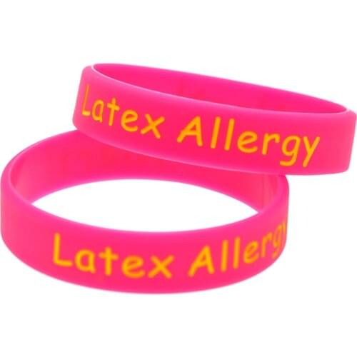 1PC Alert Latex Allergy Silicone Wristband in Kid Size Candy Color
