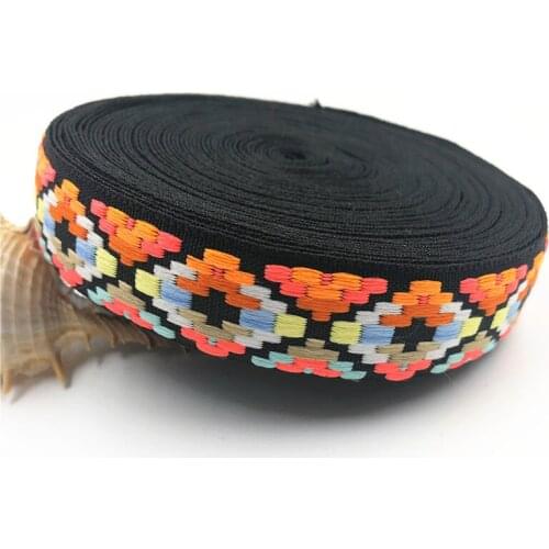 10Yards 26mm 1" Multicolors Geometric Woven Jacquard Ribbon DIY Sewing Hat Curtain Clothing Accessory Scrapbooking Supplies