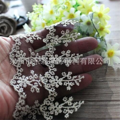 15yard*7cm Embroidery Lace Ribbon Black Organza Lace for Clothing DIY Sewing Handmade Crafts Wedding Decor Fashion Accessories