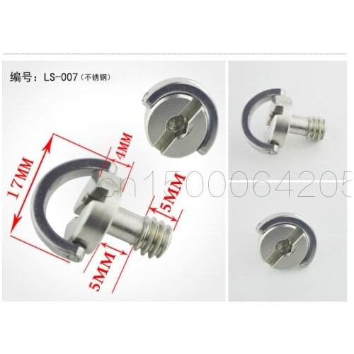 2pcs Universal Stainless Steel D-ring slotted 1/4" Mounting tripod Screw for Camera Tripod Monopod or Quick Release (QR) Plate