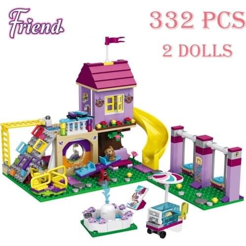 332Pcs Friends City Girls Heartlake Funnel Slide Model Building Blocks Compatible Friendship Club Playground Toys Children Gift