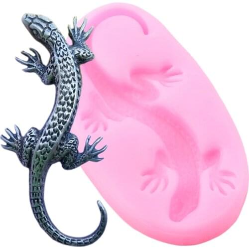 3D Lizard Silicone Mold DIY Accessories Fondant Cake Decorating Tools Chocolate Cupcake Topper Candy Polymer Clay Resin Moulds