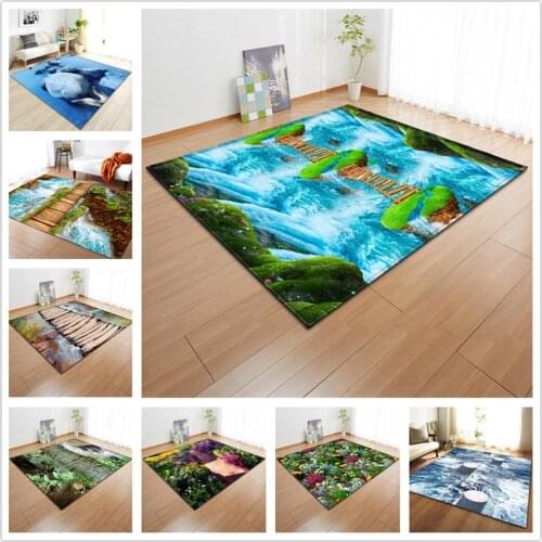 Rural Scenery 3D Carpets for Living Room Area Rugs Home Textile Soft Flannel Kids Crawl Mats Child Room Play Large Size carpet