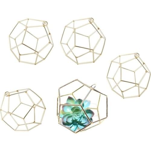 5 Packs Air Plant Holder Metal Himmeli Decor Modern Geometric Planter Hanging Airplants Rack Tillandsia Hanger Stand