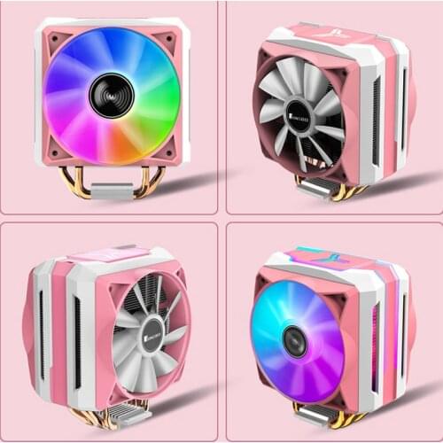 Tower CPU Cooler For Intel LGA 775/1150/1151/1155 AMD AM4/AM3+ CPU Fan Cooling Radiator 5V ARGB+4Pin PWM Silver/Pink