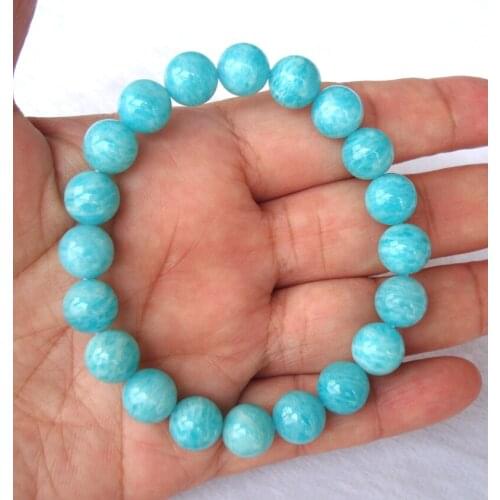Free Shipping Natural Mozambique Amazonite Round 10mm Beads Bracelet Women Man Jewelry Accessories Weddings Parties Gift
