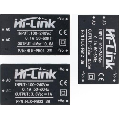 HLK-PM01 HLK-PM03 HLK-PM12 AC-DC 220V to 5V/3.3V/12V mini power supply module,intelligent household switch power supply module