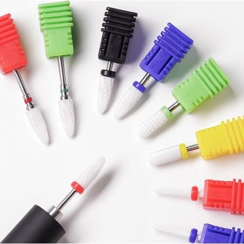 Ceramic Carbide Nail Drill Bit Rotate Burr Milling Nail Cutter Bits Electric Drill Machine For Manicure Pedicure Tools