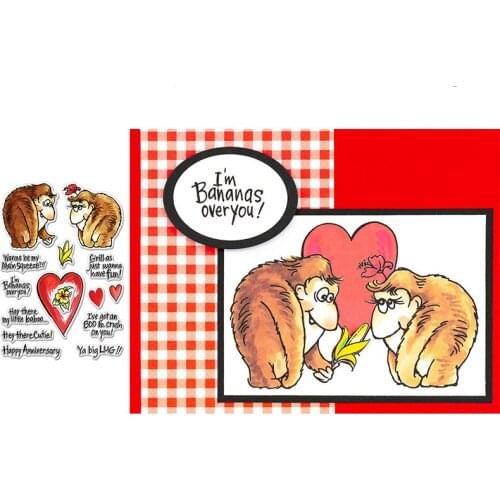 Gorilla Love Clear Stamps for DIY Scrapbooking Crafts Cards Making Decor Transparent Stempels New Silicone Seal