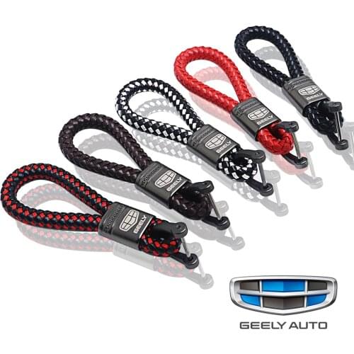 Leather Car key chain for geely atlas coolray BO RUI YUE CK Saloon EMGRAND ec7 GS GC2 GC5 GC6 GC7 GX2 Haoqing Vision Accessories