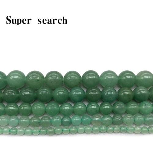 Natural Stone Green Aventurine Round Loose Beads 15" Strand 4 6 8 10 12 MM Pick Size For Jewelry Making