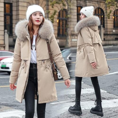 Jacket winter new down padded jacket womens middle and long Korean waist size plus down padded jacket 2016