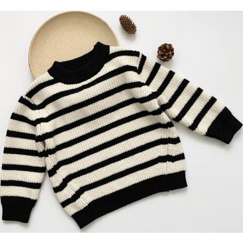 2020 Fashion Autumn Winter Girls and Boys Sweaters Round neck Knitwear Striped Sweater 1-7Years Children Clothing Sweaters