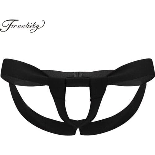 Gay Mens Bandage G-string Underwear with Enhancing Strap Bandage Thongs Penis Bulge Panties Crotchless Open Butt Gay Jockstrap