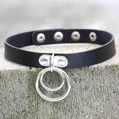 2019 New Punk Unisex Adjustable Double Loop Faux Leather Sexy Bound Choker Necklace Collar
