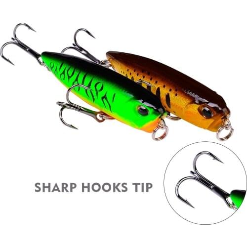 New Floating Fishing Lures 65mm 5.5g with Treble Fishhook Long Casting Wobblers Artificial Bait For Bass Pike Pesca Lures Tackle