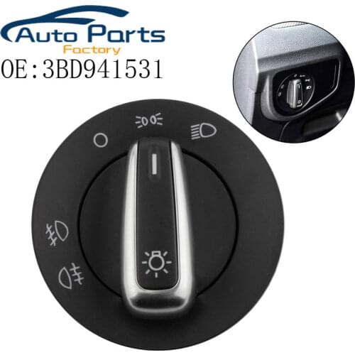 New Chrome Headlight Control Switch Fog Light For V W J*etta Mk4 Bora Passat B5 Beetle 3BD941531 3BD941531A
